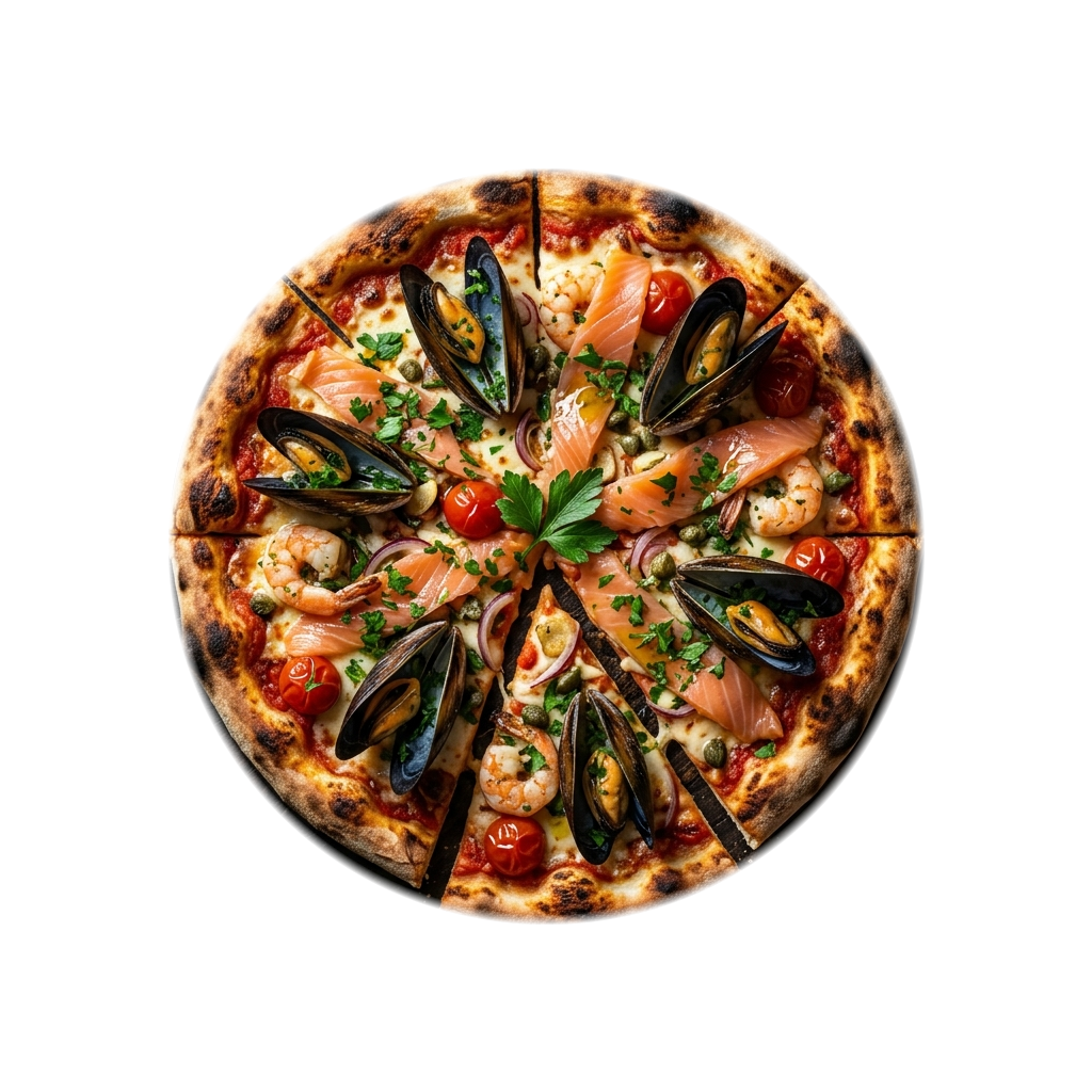 Seafood pizza